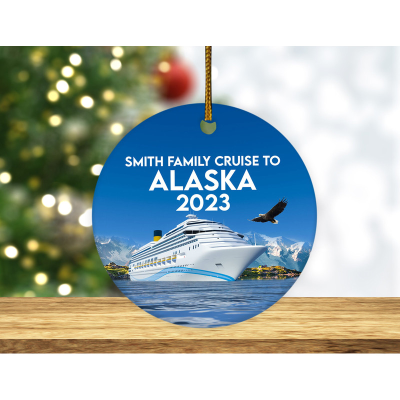 Alaska Cruise Ornament,Travel Christmas Gift,Honeymoon Ornament,Alaska Family Vacation Christmas gift, HAPS21 - 2.jpg