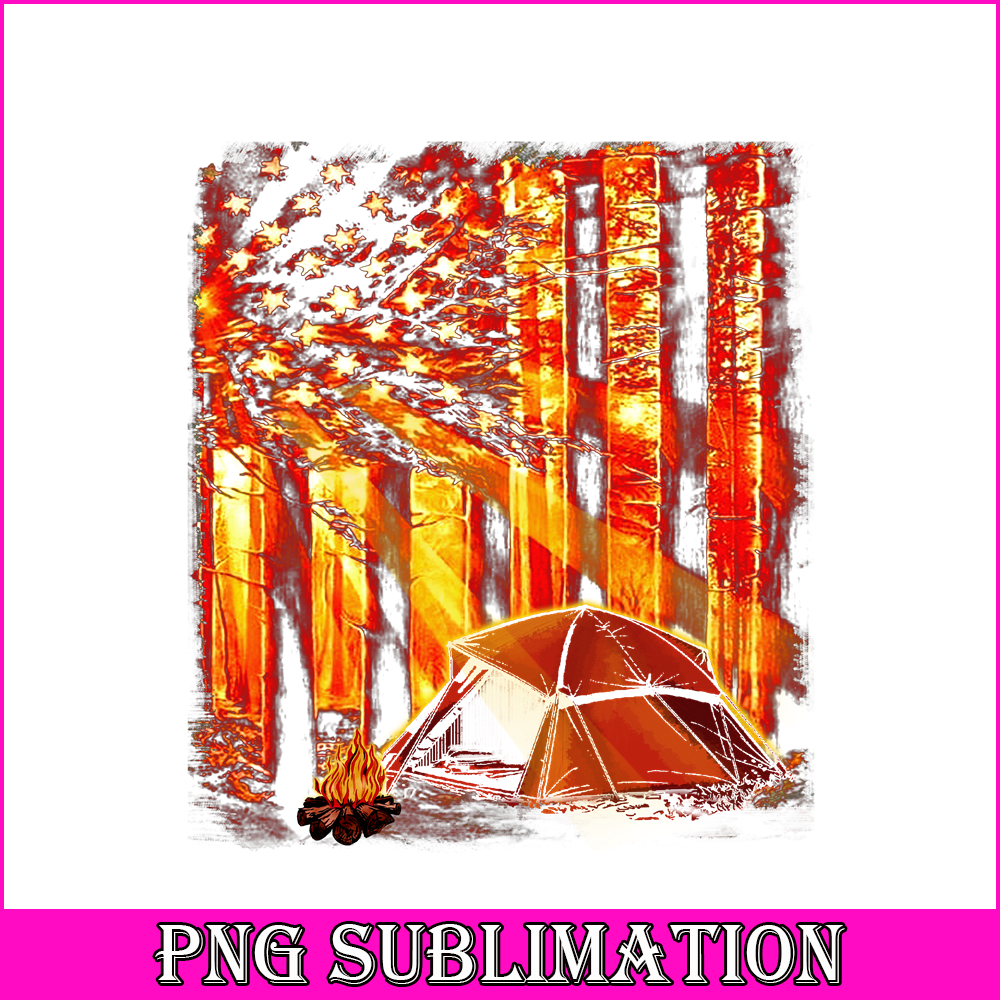 CAMP07112365-Into the wood PNG America Flag Camping PNG Loving Camping PNG.png