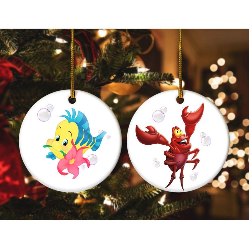 Disney The Little Mermaid Christmas Ornament,Flounder and Sebastian Ornamenrt,Disney Chritsmas Ornament, HAO409 - 1.jpg