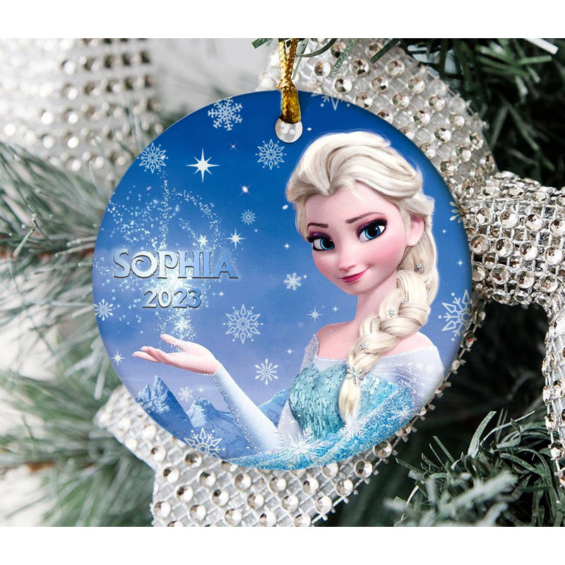 Elsa Christmas OrnamentPersonalized Frozen OrnamentElsa PrincessDisney PrincessDisney 2022 Xmas Keepsake OFX138 - 1.jpg