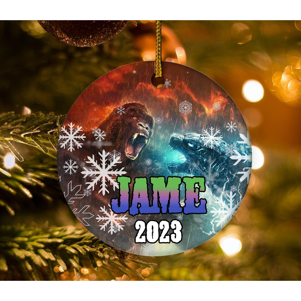 Godzilla Ornaments, Christmas Ornament, Custom Name Ornament, Keepsake Ornament E1MB18 - 1.jpg