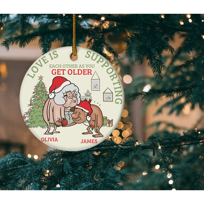 Funny Old Couple I Want To Grow Old With You Christmas Personalized Circle Ornament, Gift For Couple Marriage Gift, Christmas Gift E1MS25 - 2.jpg