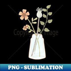 Autumn flowers in a glass jar - Signature Sublimation PNG File - Enhance Your Apparel with Stunning Detail