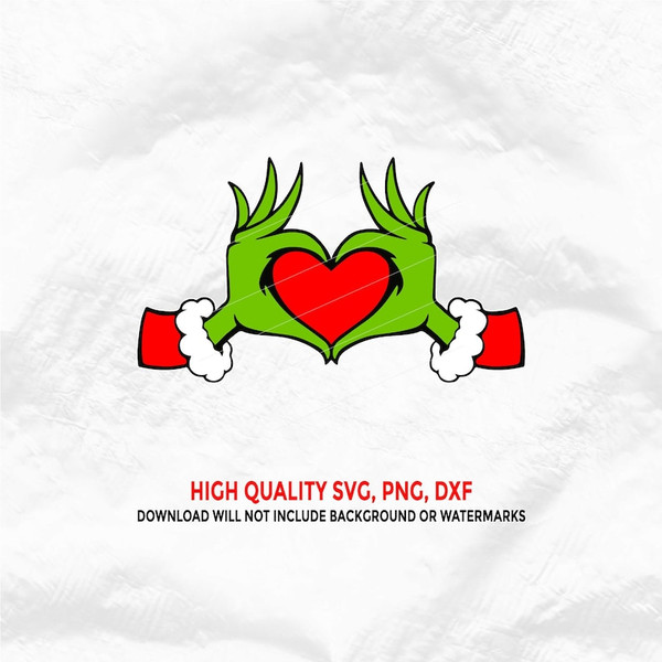 Grinch Heart Svg, Pn, Dxf, Grinch Hands Heart Svg, Layered G Inspire