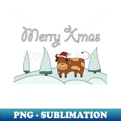 merry christmas merry christmas gifts happy new year greeting zodiac bull christmas symbol of the new year 2021 year of the bull illustration bull - png transparent digital download file for sublimation - perfect for sublimation mastery