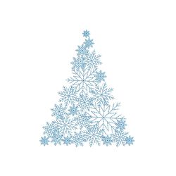 Christmas Tree Machine Embroidery Design, Snoflakes Embroidery Design, 4 sizes, Instant Download
