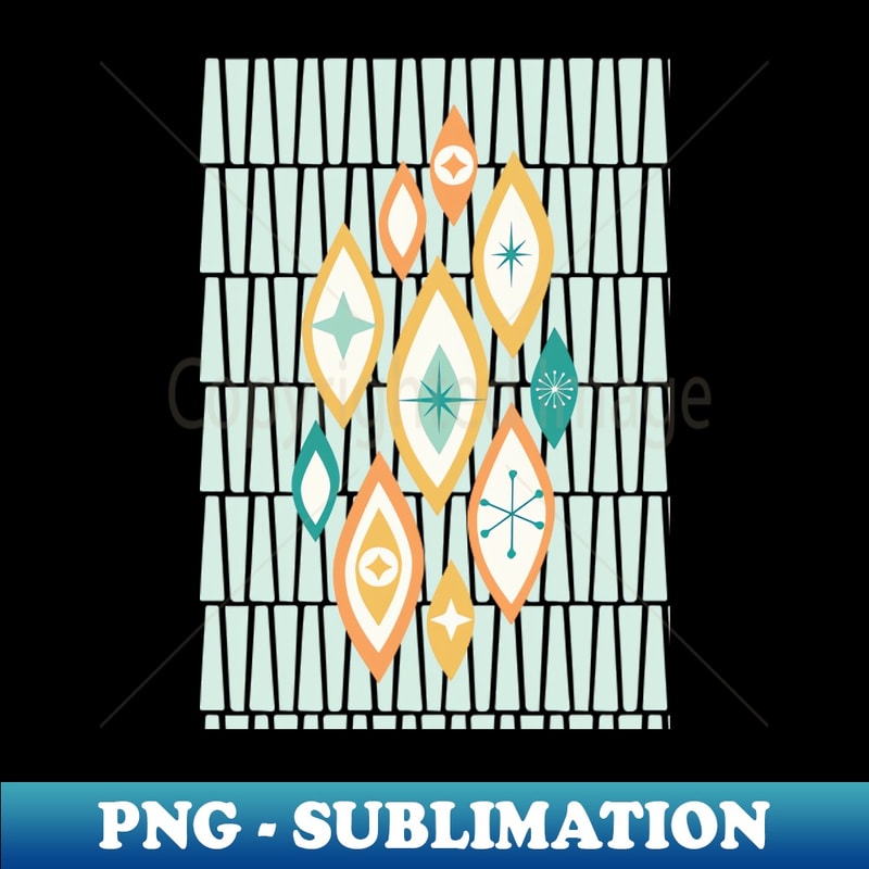 NC-1774_Atomic Age MCM Abstract Shapes and Stars in Teal Aqua Orange Yellow 1727.jpg