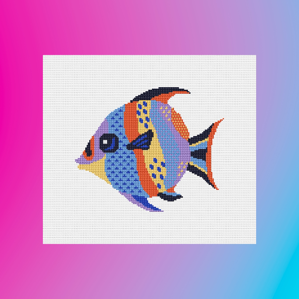 Fish With Crosshatch Pattern Tropical fish cross stitch pattern See fish counted chartpur | Inspire ...