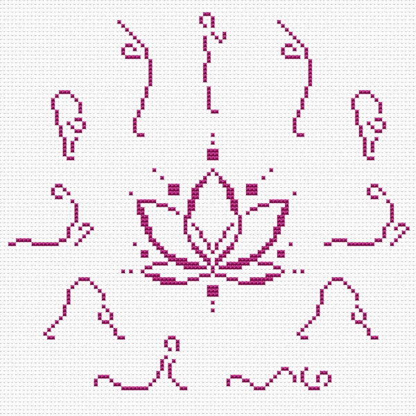 yoga embroidery pattern