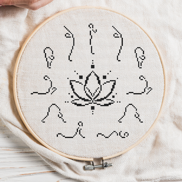 yoga cross stitch pattern