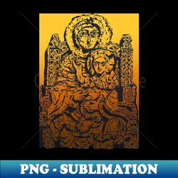MADONNA AND CHILD DRAWING STONE SCULPTURE - Vintage Sublimation PNG Download - Perfect for Personalization