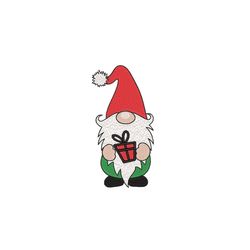 christmas gnome embroidery design, 5 sizes, instant download
