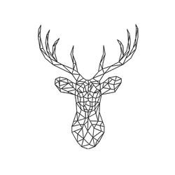 geometric reindeer machine embroidery design, 4 sizes, instant download