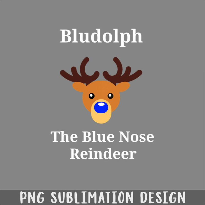 DM24112393-Bludolph the Blue Nosed Reindeer PNG, Christmas PNG.jpg