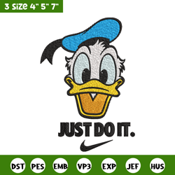 donald duck nike embroidery design, donald duck cartoon embroidery, nike design, embroidery file, instant download.