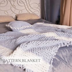 finger knit blanket pattern, alize puffy pattern, loop yarn blanket, beginner patterns, wave with fringe blanket pattern
