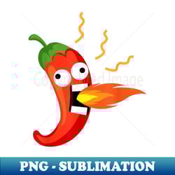 chili pepper breathing fire cute burning chili - png transparent digital download file for sublimation - revolutionize your designs