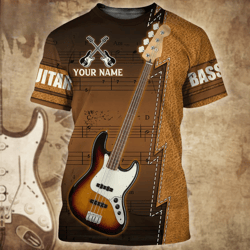 custom bass guitar 3d shirt: unisex music tee for men & women