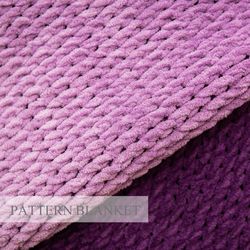 Loop Yarn Blanket Pattern, Finger Knit Blanket Pattern, Blanket Knitting Pattern, Beginner Patterns, Wave Fine Pattern