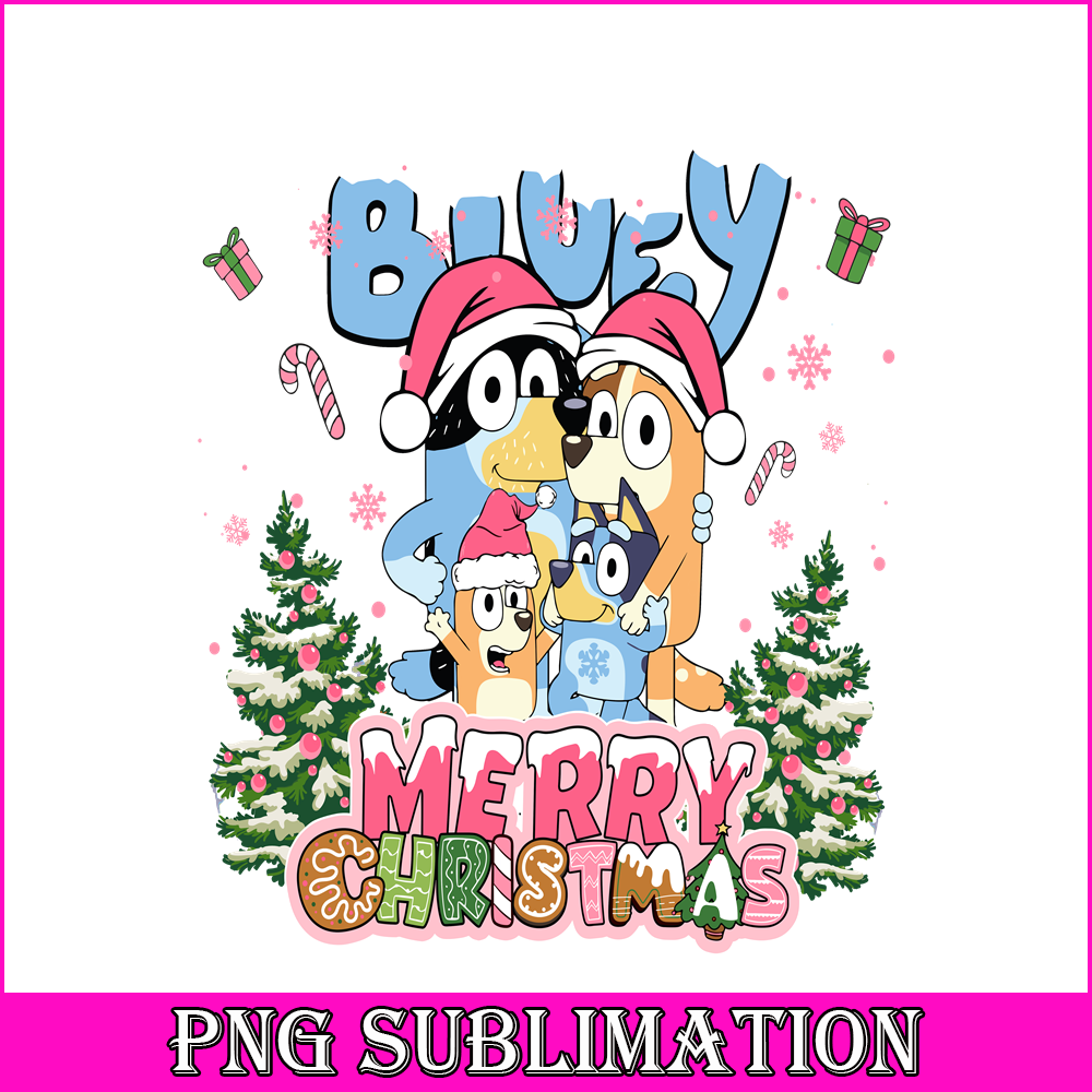 CRM13112302-Bluey Merry Christmas PNG, Family Bluey PNG, Santa Bluey PNG.png
