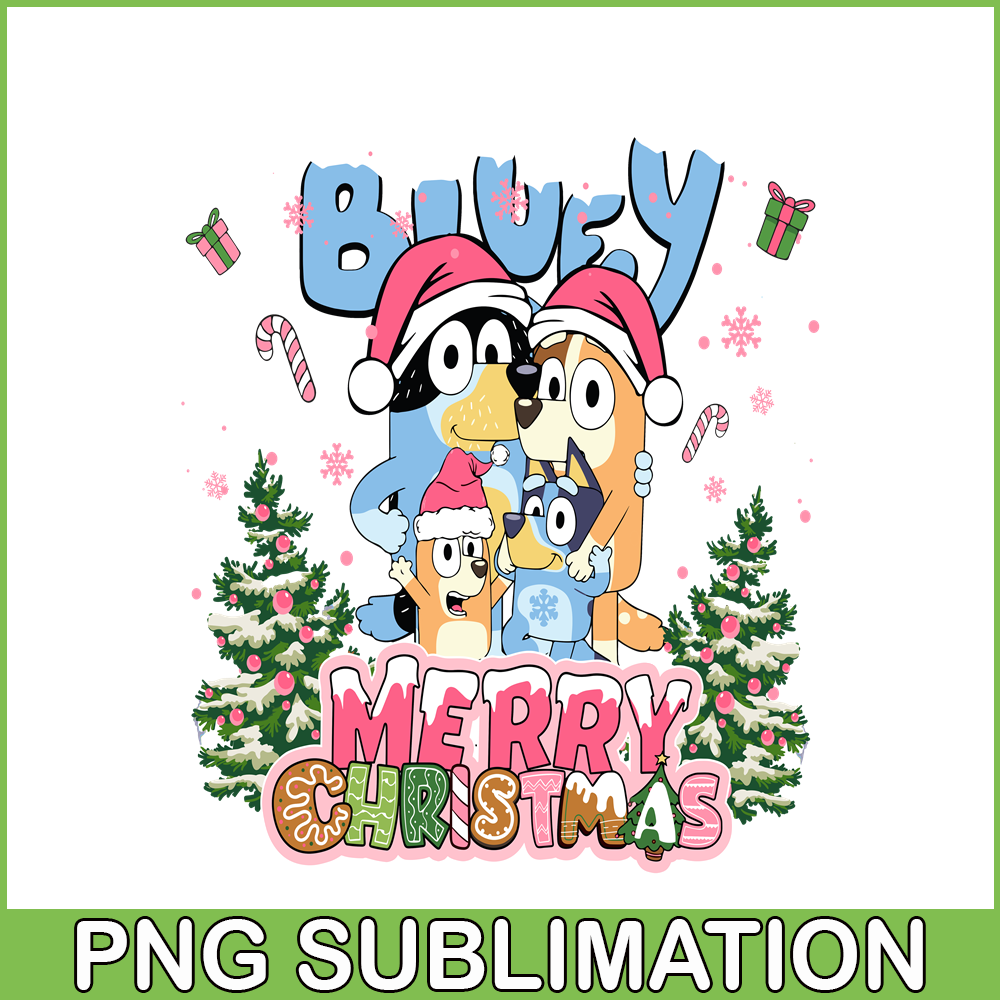 CRM13112302-Bluey Merry Christmas PNG, Family Bluey PNG, Santa Bluey PNG.png