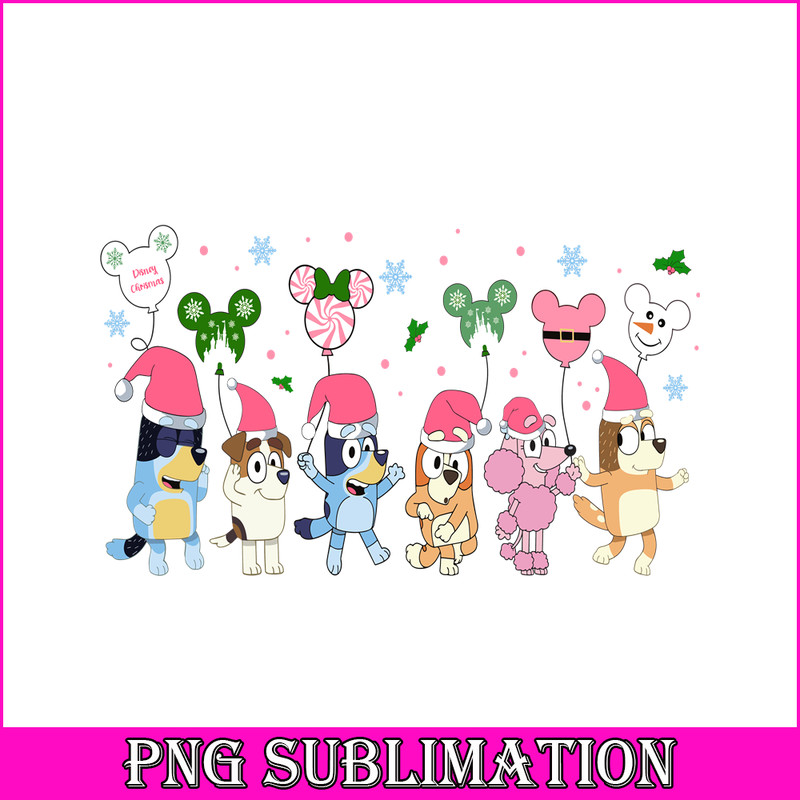CRM13112304-Bluey Family Christmas PNG, Christmas Tree PNG, Bluey And Santa Claus PNG.png