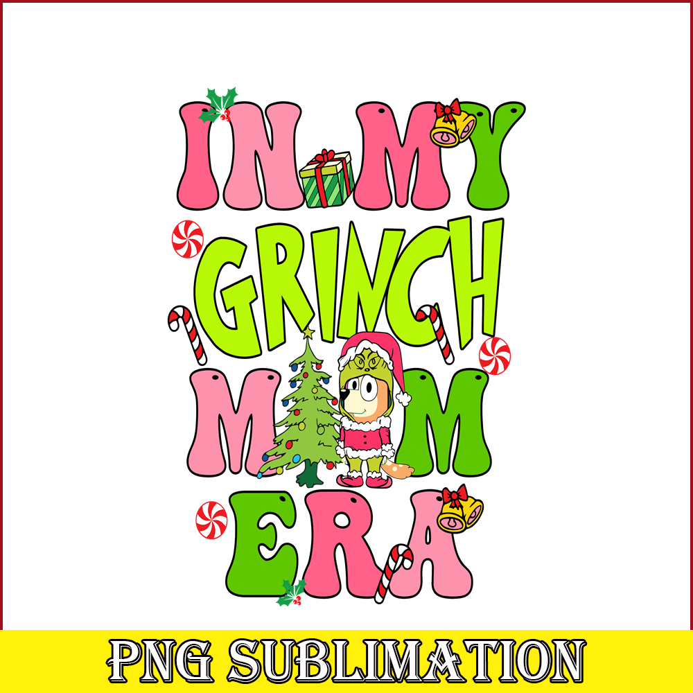 CRM13112301-Bluey And Grinchmas PNG, Christmas Tree PNG, Bluey And Santa Claus PNG.png