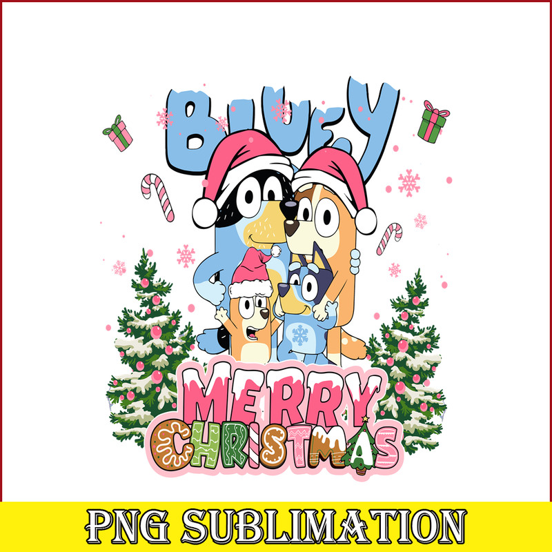 CRM13112302-Bluey Merry Christmas PNG, Family Bluey PNG, Santa Bluey PNG.png
