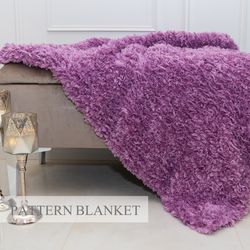 Alize Puffy Fur Blanket Pattern, Loop Yarn Blanket Pattern, Finger Knit Pattern, Beginner Patterns, Fur Blanket Pattern