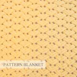 Alize Puffy Blanket, Finger Knit Blanket Pattern, Loop Yarn Blanket Pattern, Checkmarks Blanket Pattern