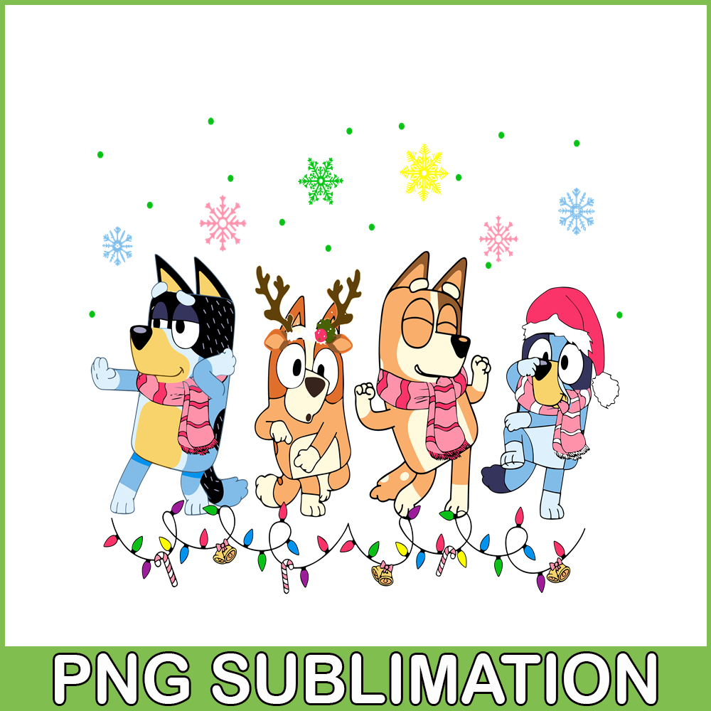 CRM13112318-Bluey And Friends PNG, Dancing Under The Snow PNG, Friendship In Christmas PNG.png