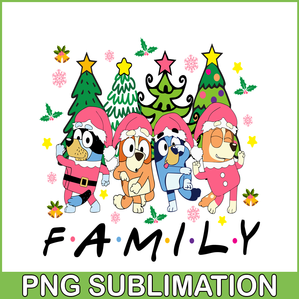 CRM13112320-Bluey Family Happy PNG, Christmas Time PNG, Bluey And Santa Claus PNG.png