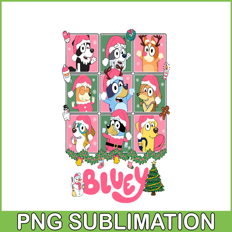 CRM13112322-Bluey Christmas Poster PNG, Christmas Tree PNG, Bluey In Santa Claus PNG.png