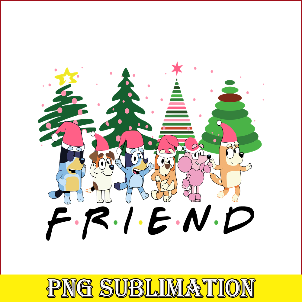 CRM13112321-Bluey With Friends PNG, Christmas Tree PNG, Bluey And Santa PNG.png