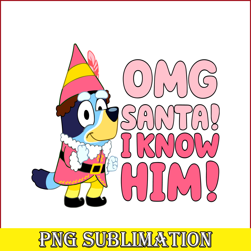 CRM13112323-Bluey Know Santa PNG, Merry Christmas PNG, Bluey Costume PNG.png