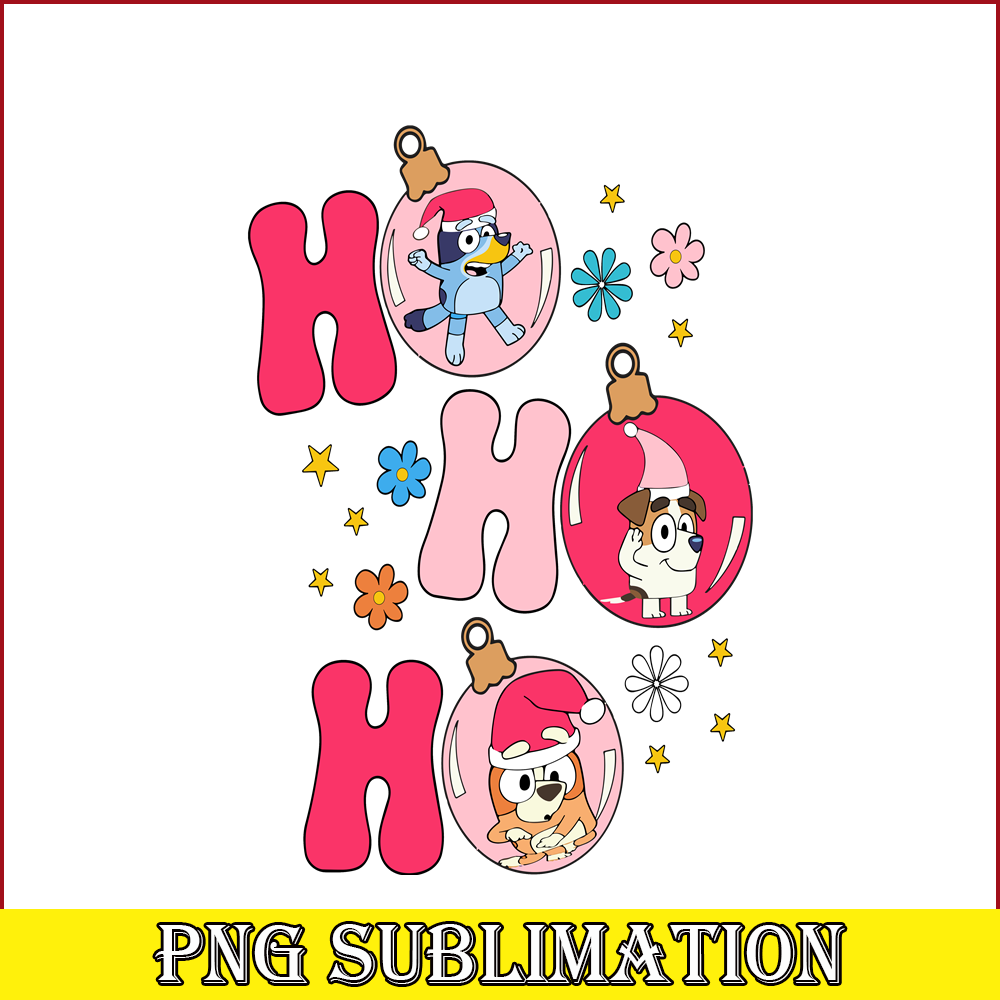 CRM13112324-Ho Ho Ho Blueys PNG, Christmas Balls PNG, Bluey Characters PNG.png