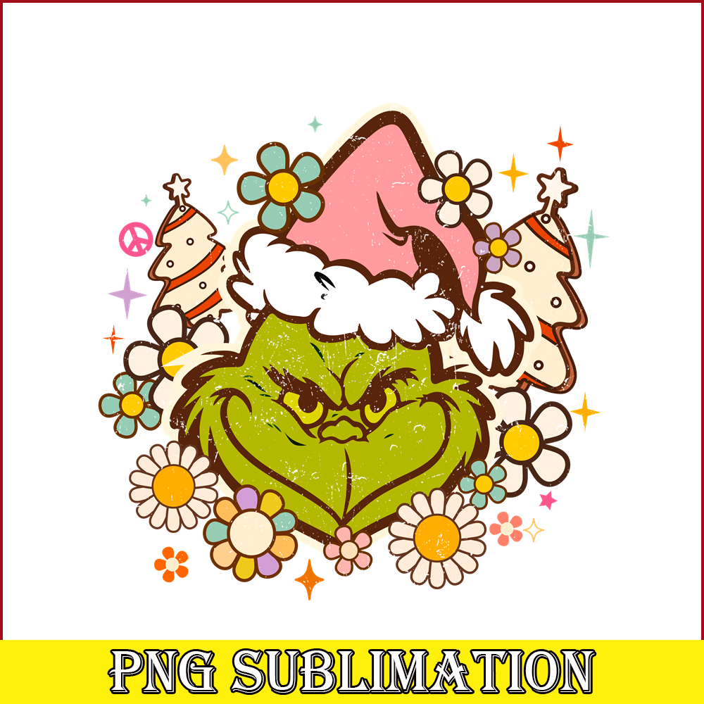 CRM13112340-Grinch And Sweet Christmas PNG, Grinch Flower PNG, Christmas Days PNG.png
