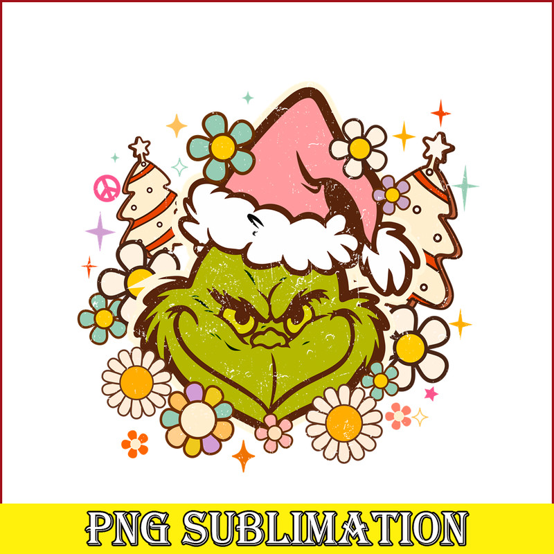 CRM13112340-Grinch And Sweet Christmas PNG, Grinch Flower PNG, Christmas Days PNG.png