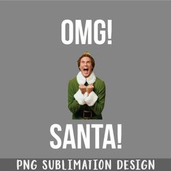 omg santa funny elf christmas png, christmas png