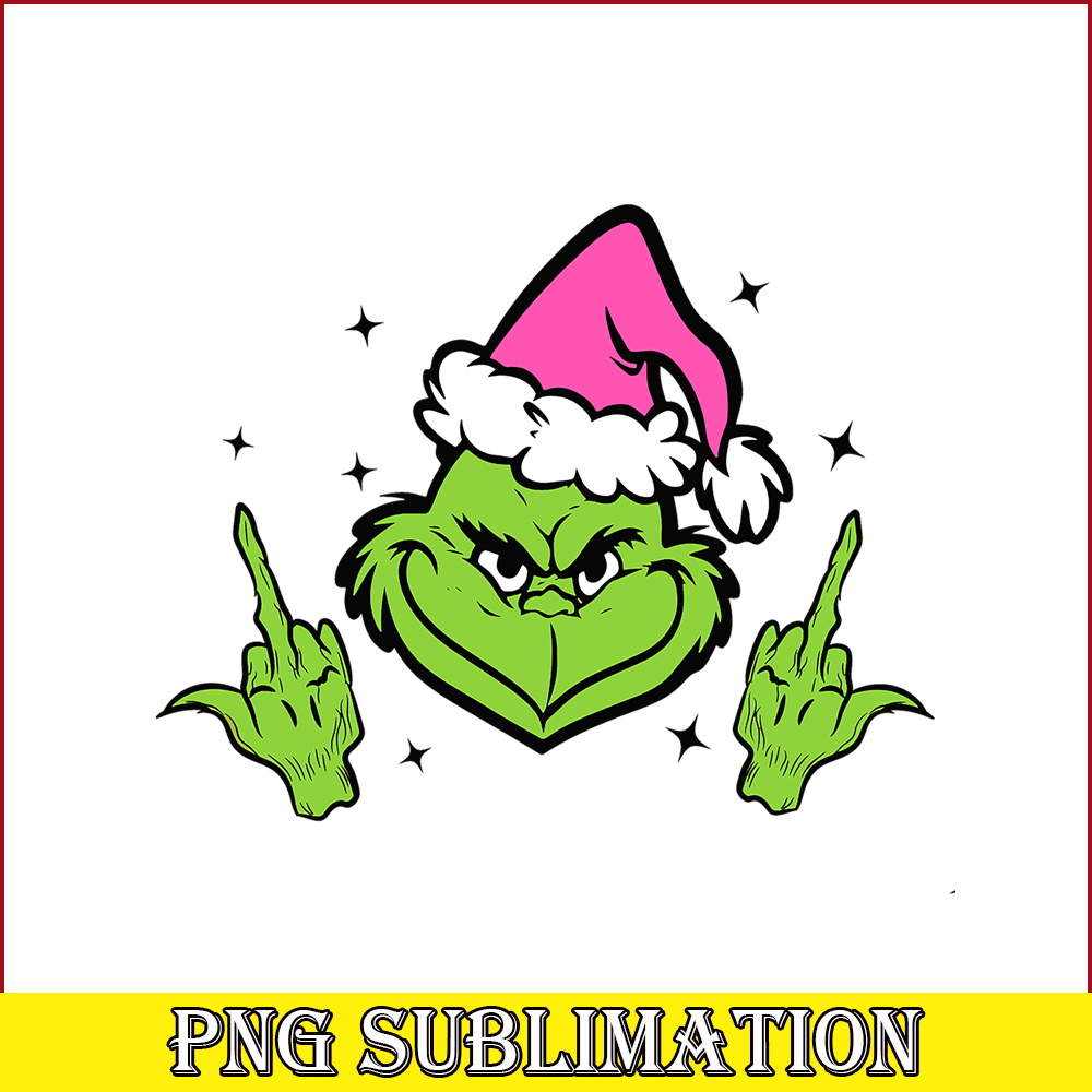 CRM13112386-Grinch Middle Finger PNG, Funny Grinchy PNG, Sassy Grinch Christmas PNG.png