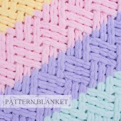 loop yarn pattern pdf, blanket knitting pattern, alize puffy pattern, finger knit blanket pattern, triple weave pattern