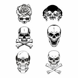 Skull SVG Bundle, Skull SVG, Skull clipart, Skull svg files for cricut, Skull vector, Skull Head Svg, Skull Silhouette