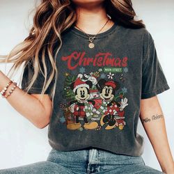 bmr vintage disney christmas on main street sweatshirt, minnie mickey's very merry christmas party 2023 colors shirt, di