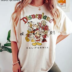 retro mickey and friends disneyland est 1955 t-shirt, magic kingdom, 2023 family vacation shirt, disney comfort color s