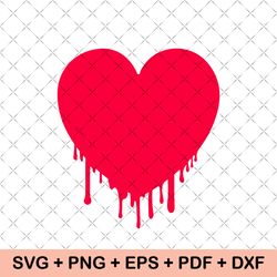 dripping heart svg, tshirt svg, love svg, drips svg, vector, layered svg, valentine svg, instant download