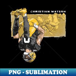 Christian Watson Green Bay Highlight Backflip - Vintage Sublimation PNG Download - Perfect for Creative Projects