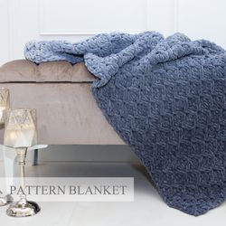 Alize Puffy Fine Blanket Pattern, Finger knit blanket pattern, Loop yarn blanket pattern, Rhomb Fine Pattern