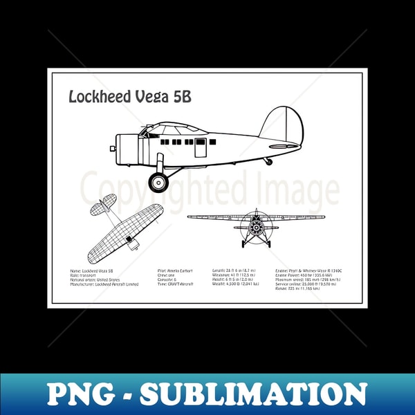Lockheed Vega 5b of Amelia Earhart - Airplane Blueprint - BD | Inspire ...