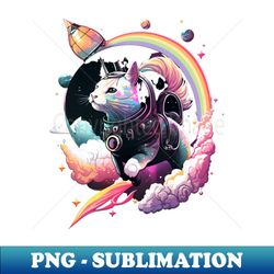 Galaxy Cat Catronaut Cat Astronaut Deep In Space Rainbow - PNG Transparent Sublimation File - Revolutionize Your Designs
