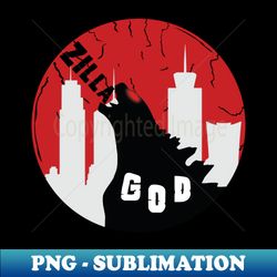 Angry Godzilla With Red Japanese Flag - Modern Sublimation PNG File - Add a Festive Touch to Every Day